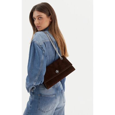 Tory Burch Kabelka Kira Turnlock Suede Shouldr Bag 169176 Hnedá Ženy Tory Burch Kabelka Kira Turnlock Suede Shouldr Bag 169176 Hnedá Ženy