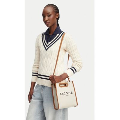 Lacoste Kabelka Small Heritage Canvas Tote NF5232TD Krémová Ženy Lacoste Kabelka Small Heritage Canvas Tote NF5232TD Krémová Ženy