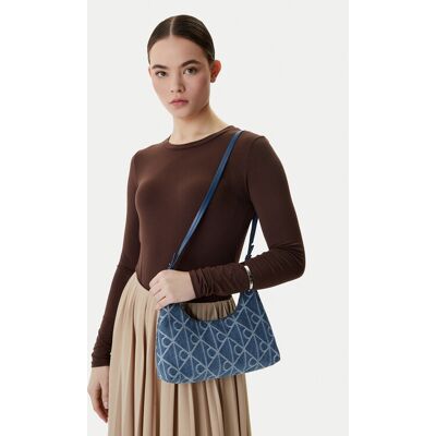 Calvin Klein Kabelka Emblem Aop Denim Shoulder Bag LV04F3431G Modrá Ženy Calvin Klein Kabelka Emblem Aop Denim Shoulder Bag LV04F3431G Modrá Ženy