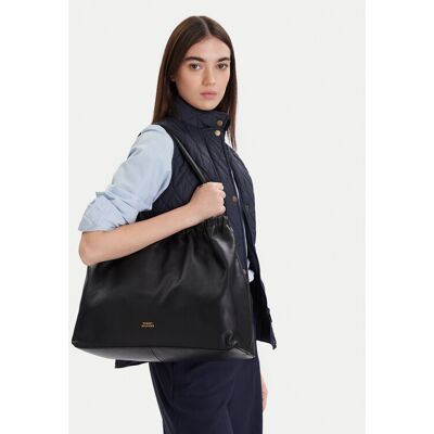 Tommy Hilfiger Kabelka Soft Leather Tote AW0AW18308 Čierna Ženy Tommy Hilfiger Kabelka Soft Leather Tote AW0AW18308 Čierna Ženy