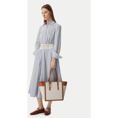 Tommy Hilfiger Kabelka Th Script Tote Canvas AW0AW18829 Krémová Ženy Tommy Hilfiger Kabelka Th Script Tote Canvas AW0AW18829 Krémová Ženy
