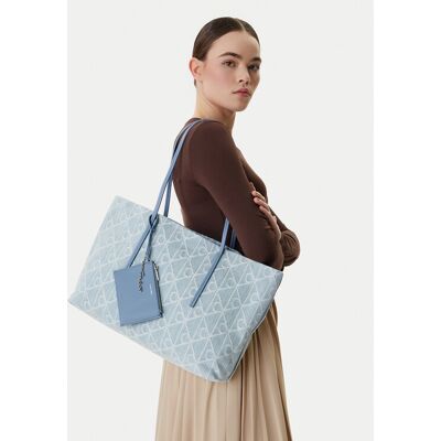 Calvin Klein Kabelka Emblem Aop Denim Tote W/ Pouch LV04F3428G Modrá Ženy Calvin Klein Kabelka Emblem Aop Denim Tote W/ Pouch LV04F3428G Modrá Ženy