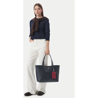 Tommy Hilfiger Kabelka Th Icon Tote Mono AW0AW19004 Tmavomodrá Ženy Tommy Hilfiger Kabelka Th Icon Tote Mono AW0AW19004 Tmavomodrá Ženy