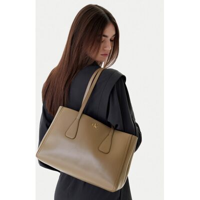 Calvin Klein Kabelka Ck Medium Work Tote LV04F3442G Béžová Ženy Calvin Klein Kabelka Ck Medium Work Tote LV04F3442G Béžová Ženy
