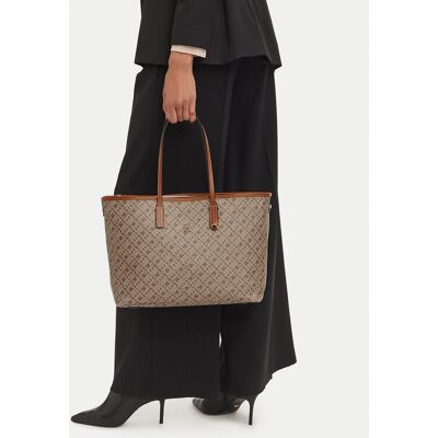 Tommy Hilfiger Kabelka Th Monoplay Leather Tote AW0AW17416 Svetlo béžová Ženy Tommy Hilfiger Kabelka Th Monoplay Leather Tote AW0AW17416 Svetlo béžová Ženy
