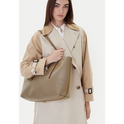 Calvin Klein Kabelka Emblem Aop Tote W/ Pouch LV04F3266G Béžová Ženy Calvin Klein Kabelka Emblem Aop Tote W/ Pouch LV04F3266G Béžová Ženy
