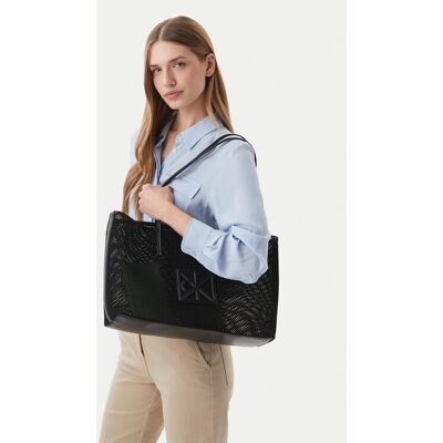 Calvin Klein Kabelka Emblem Mesh Tote LV04F3380G Čierna Ženy Calvin Klein Kabelka Emblem Mesh Tote LV04F3380G Čierna Ženy
