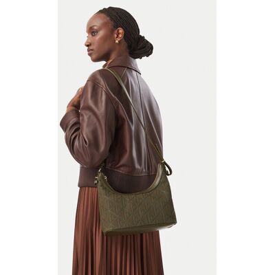 Calvin Klein Kabelka Emblem Aop Sueded Shoulder Bag LV04F3880G Tmavo zelená Ženy Calvin Klein Kabelka Emblem Aop Sueded Shoulder Bag LV04F3880G Tmavo zelená Ženy