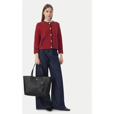 Tommy Hilfiger Kabelka Th Icon Tote Mono AW0AW19004 Čierna Ženy Tommy Hilfiger Kabelka Th Icon Tote Mono AW0AW19004 Čierna Ženy