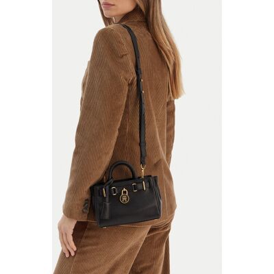 Tommy Hilfiger Kabelka American Icon Micro Tote Leather AW0AW18167 Čierna Ženy Tommy Hilfiger Kabelka American Icon Micro Tote Leather AW0AW18167 Čierna Ženy