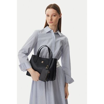 Tommy Hilfiger Kabelka Th Icon Mini Satchel AW0AW18722 Čierna Ženy Tommy Hilfiger Kabelka Th Icon Mini Satchel AW0AW18722 Čierna Ženy