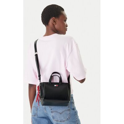 Tommy Jeans Kabelka Tjw City Charm Mini Tote AW0AW18580 Čierna Ženy Tommy Jeans Kabelka Tjw City Charm Mini Tote AW0AW18580 Čierna Ženy