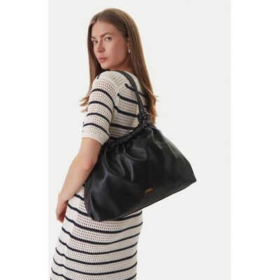 Tommy Hilfiger Kabelka Th Soft Leather Hobo AW0AW18376 Čierna Ženy Tommy Hilfiger Kabelka Th Soft Leather Hobo AW0AW18376 Čierna Ženy