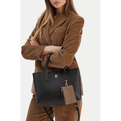 Tommy Hilfiger Kabelka Th Icon Mini Tote AW0AW18233 Čierna Ženy Tommy Hilfiger Kabelka Th Icon Mini Tote AW0AW18233 Čierna Ženy
