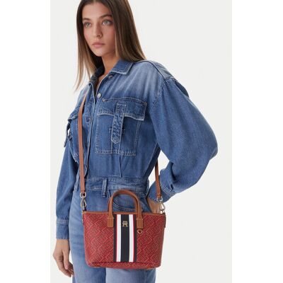 Tommy Hilfiger Kabelka Th Monoplay Mini Tote Stripe Le AW0AW18389 Červená Ženy Tommy Hilfiger Kabelka Th Monoplay Mini Tote Stripe Le AW0AW18389 Červená Ženy