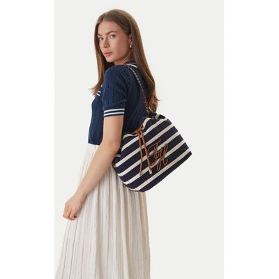 Tommy Hilfiger Kabelka Th Elev Summer Bucket Stripe AW0AW18401 Tmavomodrá Ženy Tommy Hilfiger Kabelka Th Elev Summer Bucket Stripe AW0AW18401 Tmavomodrá Ženy