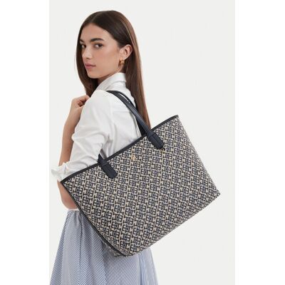 Tommy Hilfiger Kabelka Th Icon Tote Jacquard AW0AW18889 Modrá Ženy Tommy Hilfiger Kabelka Th Icon Tote Jacquard AW0AW18889 Modrá Ženy