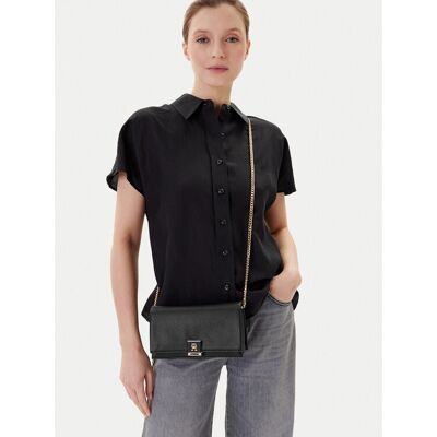Tommy Hilfiger Kabelka Th Her Flap W/Chain AW0AW17403 Čierna Ženy Tommy Hilfiger Kabelka Th Her Flap W/Chain AW0AW17403 Čierna Ženy