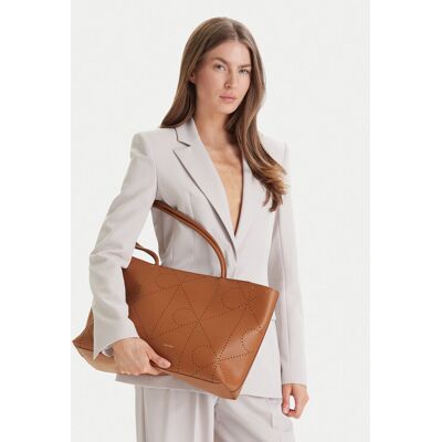 Calvin Klein Kabelka Emblem Aop Perfor Lthr Tote LV04F3359G Hnedá Ženy Calvin Klein Kabelka Emblem Aop Perfor Lthr Tote LV04F3359G Hnedá Ženy