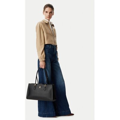 Tommy Hilfiger Kabelka Th Grace Satchel AW0AW18750 Čierna Ženy Tommy Hilfiger Kabelka Th Grace Satchel AW0AW18750 Čierna Ženy