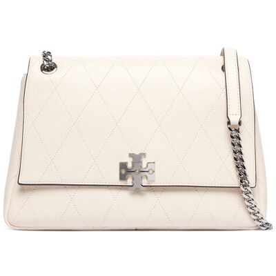 Tory Burch Kabelka Charlie Quilted Shoulder Bag 185828 Béžová Ženy Tory Burch Kabelka Charlie Quilted Shoulder Bag 185828 Béžová Ženy