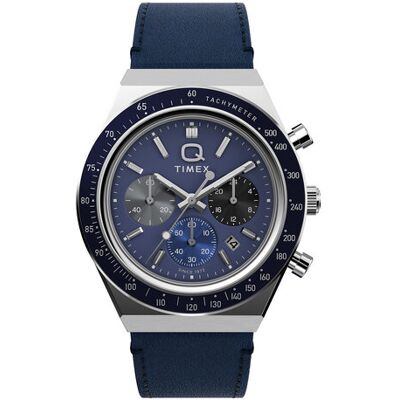 Timex Hodinky Q Diver Inspired Chronograph TW2Y36100 Tmavomodrá Muži Timex Hodinky Q Diver Inspired Chronograph TW2Y36100 Tmavomodrá Muži
