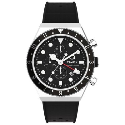 Timex Hodinky Q Timex Three Time Zone Chronograph TW2V70000 Čierna Muži Timex Hodinky Q Timex Three Time Zone Chronograph TW2V70000 Čierna Muži