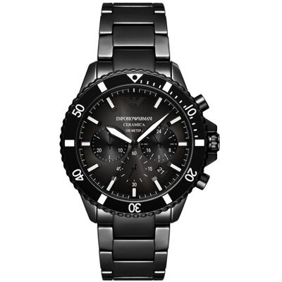 Emporio Armani Hodinky Ceramic AR70010 Čierna Muži Emporio Armani Hodinky Ceramic AR70010 Čierna Muži
