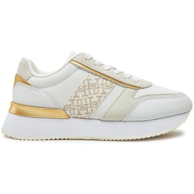 Tommy Hilfiger Sneakersy Lux Monogram Runner FW0FW08387 Biela Ženy Tommy Hilfiger Sneakersy Lux Monogram Runner FW0FW08387 Biela Ženy