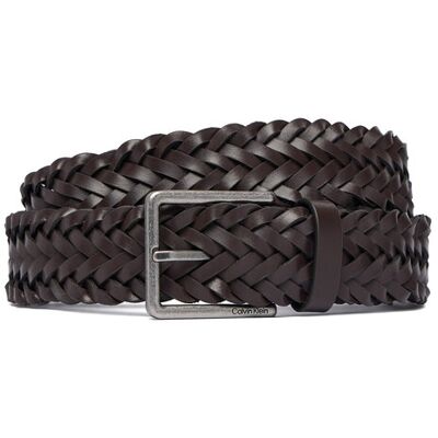 Calvin Klein Opasok Warmth Buckle Woven 35Mm Fixed - LV04D7061G Tmavo hnedá Muži Calvin Klein Opasok Warmth Buckle Woven 35Mm Fixed - LV04D7061G Tmavo hnedá Muži