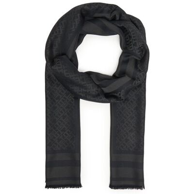 Tommy Hilfiger Šál Th Monogram Scarf AW0AW18273 Čierna Ženy Tommy Hilfiger Šál Th Monogram Scarf AW0AW18273 Čierna Ženy