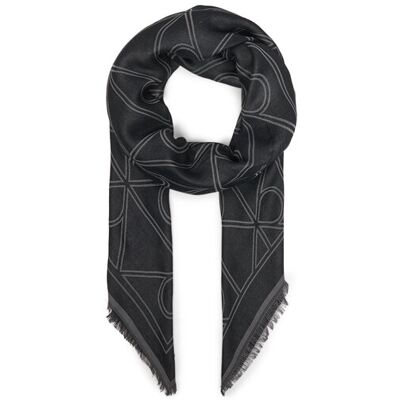 Calvin Klein Šál/Šatka Emblem Aop Contrast Lw Square Sc LV04F8077G Čierna Ženy Calvin Klein Šál/Šatka Emblem Aop Contrast Lw Square Sc LV04F8077G Čierna Ženy