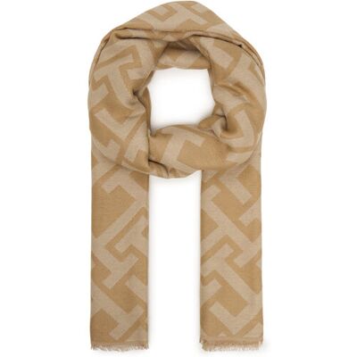 Tommy Hilfiger Šál Th Monogram Heavy Scarf AW0AW18051 Béžová Ženy Tommy Hilfiger Šál Th Monogram Heavy Scarf AW0AW18051 Béžová Ženy