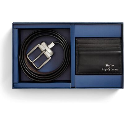Polo Ralph Lauren Sada puzdro na karty a opasok 405880721001 Čierna Muži Polo Ralph Lauren Sada puzdro na karty a opasok 405880721001 Čierna Muži