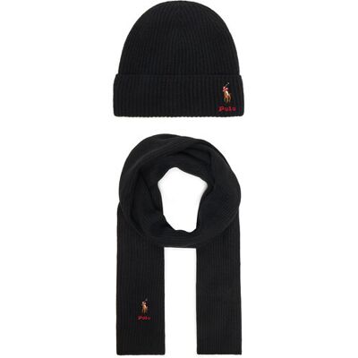 Polo Ralph Lauren Set čiapka a šál 455981430003 Čierna Ženy Polo Ralph Lauren Set čiapka a šál 455981430003 Čierna Ženy
