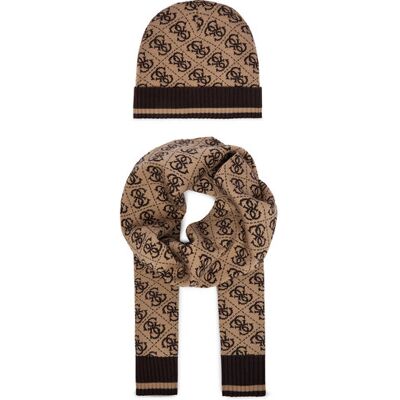 Guess Set čiapka a šál GFBOXM P6102 Béžová Muži Guess Set čiapka a šál GFBOXM P6102 Béžová Muži