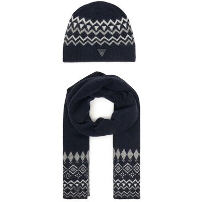 Guess Set čiapka a šál M4PZ60 Z3LQ0 Tmavomodrá Muži Guess Set čiapka a šál M4PZ60 Z3LQ0 Tmavomodrá Muži