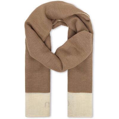 Calvin Klein Šál Linen Blend Emblem Pareo Scarf LV04F9021G Béžová Ženy Calvin Klein Šál Linen Blend Emblem Pareo Scarf LV04F9021G Béžová Ženy