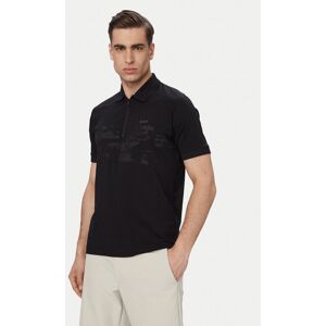 BOSS Polokošeľa Pl Globe Pattern 50559010 Čierna Regular Fit Muži BOSS Polokošeľa Pl Globe Pattern 50559010 Čierna Regular Fit Muži