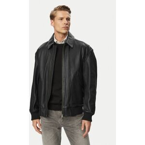 BOSS Kožená bunda Josual 50568175 Čierna Regular Fit Muži BOSS Kožená bunda Josual 50568175 Čierna Regular Fit Muži