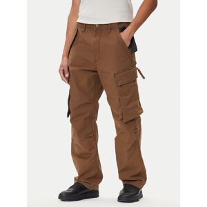 G-Star Raw Bavlnené nohavice R-3N D25224-D191 Hnedá Straight Fit Muži G-Star Raw Bavlnené nohavice R-3N D25224-D191 Hnedá Straight Fit Muži