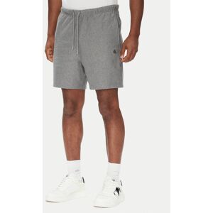 Calvin Klein Jeans Športové kraťasy Premium Terry LV04RC280G Sivá Regular Fit Muži Calvin Klein Jeans Športové kraťasy Premium Terry LV04RC280G Sivá Regular Fit Muži