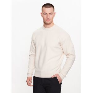 Calvin Klein Sveter K10K110401 Béžová Regular Fit Muži Calvin Klein Sveter K10K110401 Béžová Regular Fit Muži