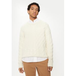Tommy Hilfiger Sveter MW0MW36546 Biela Regular Fit Muži Tommy Hilfiger Sveter MW0MW36546 Biela Regular Fit Muži