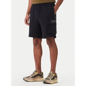 Napapijri Športové kraťasy N-Box Logo Cargo NP0A4I59 Čierna Regular Fit Muži Napapijri Športové kraťasy N-Box Logo Cargo NP0A4I59 Čierna Regular Fit Muži