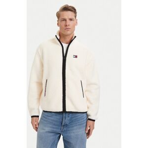 Tommy Jeans Fleecová mikina Teddy DM0DM22345 Biela Relaxed Fit Muži Tommy Jeans Fleecová mikina Teddy DM0DM22345 Biela Relaxed Fit Muži