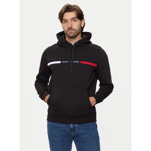 Tommy Hilfiger Mikina MW0MW37361 Čierna Regular Fit Muži Tommy Hilfiger Mikina MW0MW37361 Čierna Regular Fit Muži