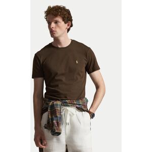 Polo Ralph Lauren Tričko 710671438533 Tmavo hnedá Custom Slim Fit Muži Polo Ralph Lauren Tričko 710671438533 Tmavo hnedá Custom Slim Fit Muži