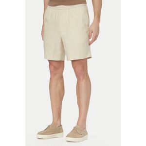 Calvin Klein Bavlnené šortky LV04LF620G Svetlo béžová Straight Fit Muži Calvin Klein Bavlnené šortky LV04LF620G Svetlo béžová Straight Fit Muži