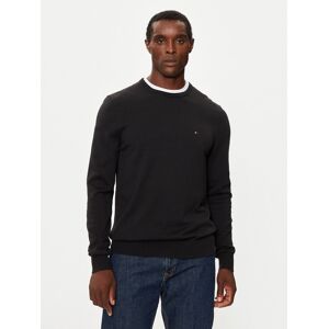Tommy Hilfiger Sveter Essential MW0MW14748 Čierna Regular Fit Muži Tommy Hilfiger Sveter Essential MW0MW14748 Čierna Regular Fit Muži